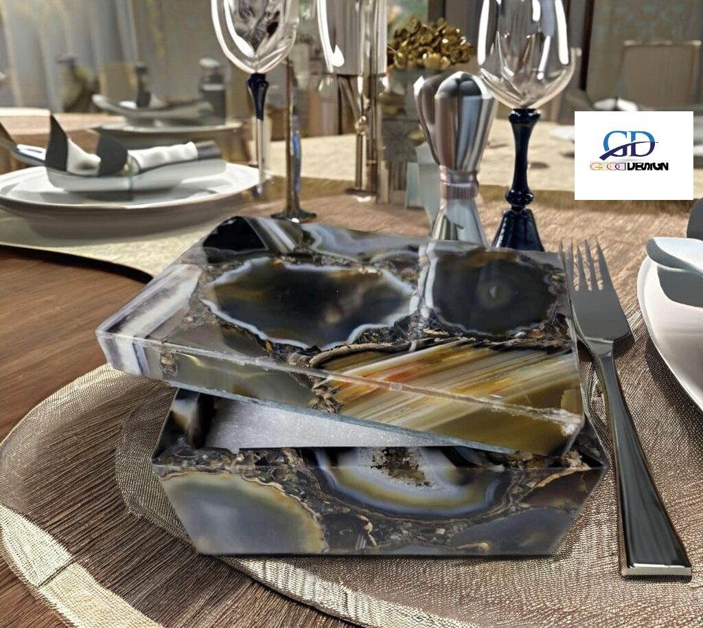 Natural Stone/Resin Small Jewellery Box