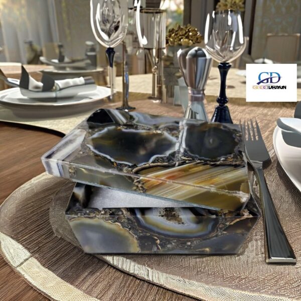 Natural Stone/Resin Small Jewellery Box