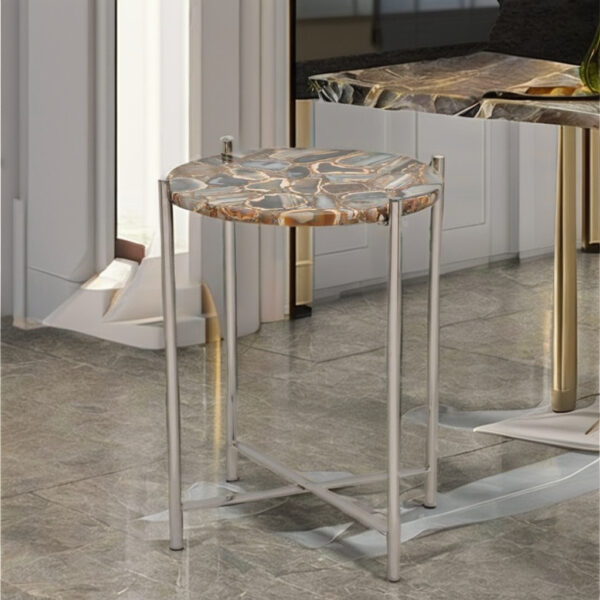 Natural Stone Top Side Table - Image 4
