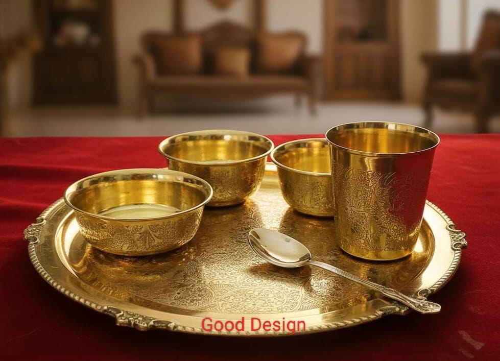 Brass Thali Set 12 Inch