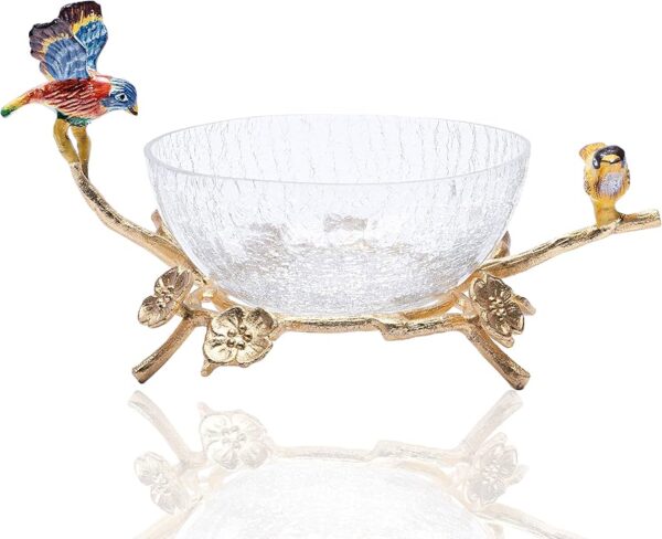 Crackle Glass Decorative Bowl