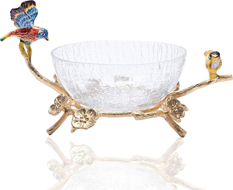 Crackle Glass Decorative Bowl